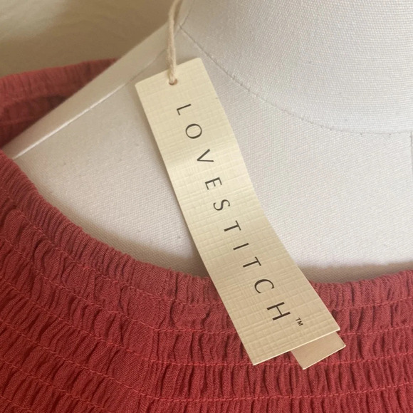 NWT Lovestitch Off Shoulder Burnt Orange Top Blouse, Medium - Picture 4 of 4